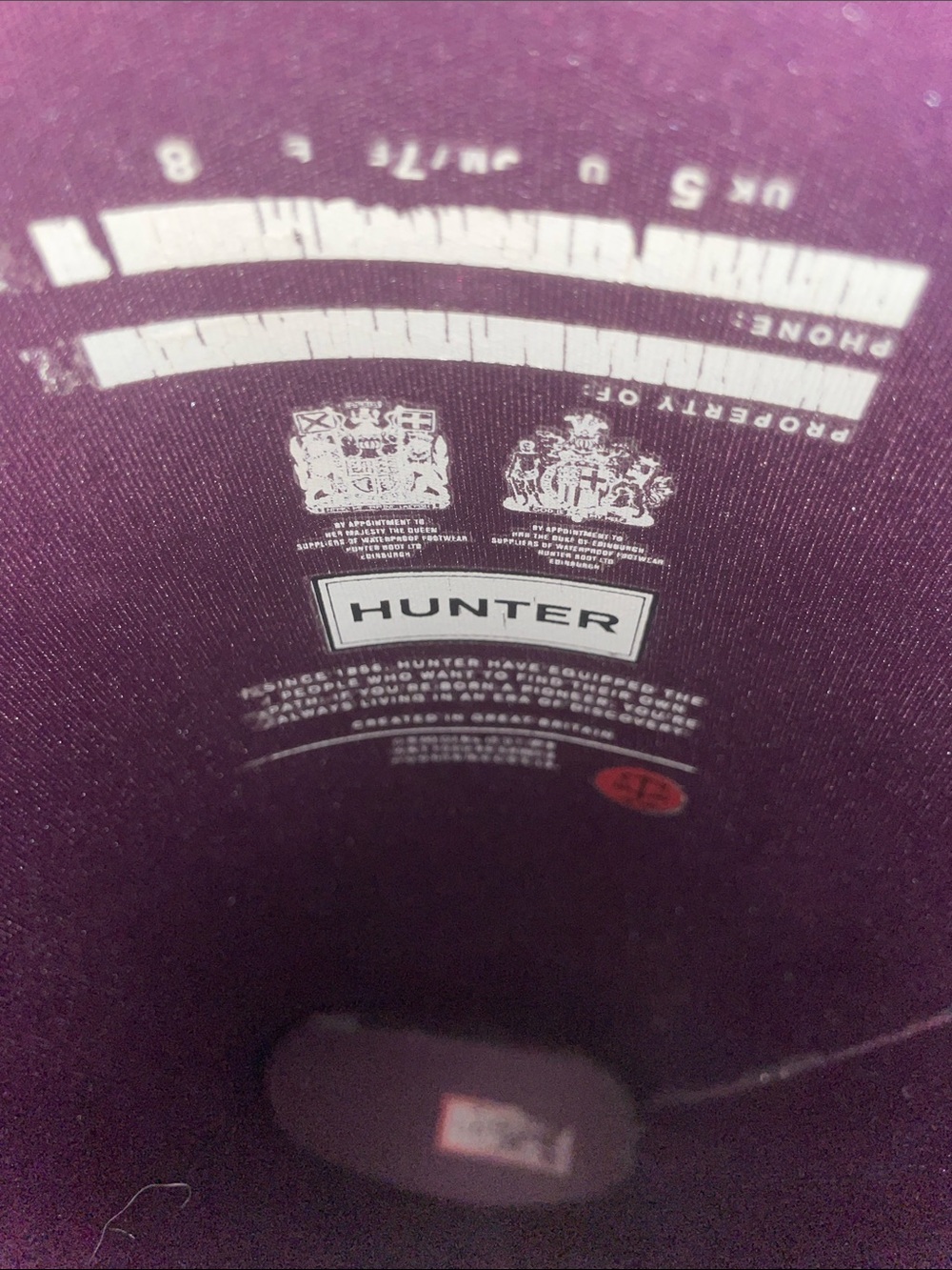 Hunter Tall Waterproof Rain Boots in Plum - Picture 6 of 8